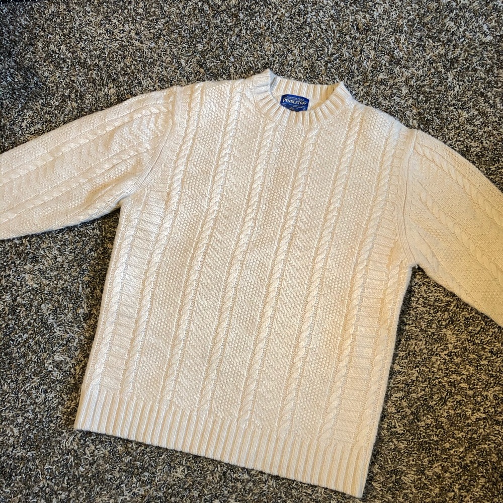 Pendleton Beige Cable Knit Sweater - Picture 7 of 8